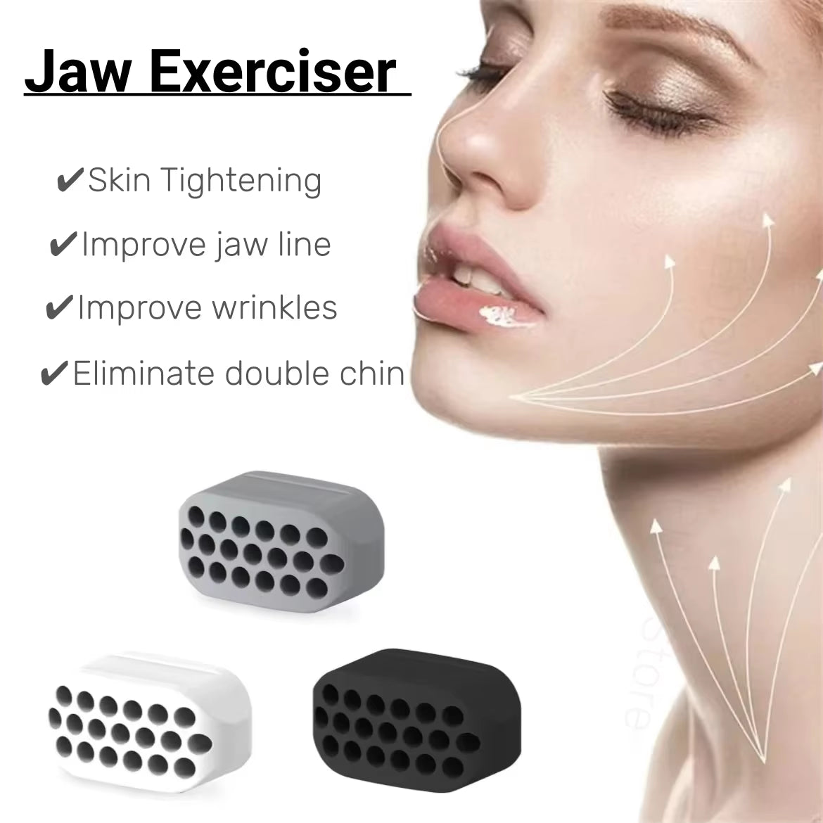 Jaw Exercise Ball Food-Grade Silica Gel Muscle Trainin Fitness Slimming Ball Nack Face Toning Jaw Exerciser Relex Gadget