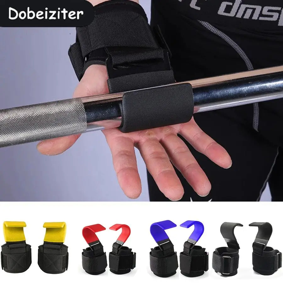 Pull-Up Wrist Guard Hook Metal with Neoprene Padded Power Weight Lifting Dumbbell Barbell Fitness Training Safety Accessories